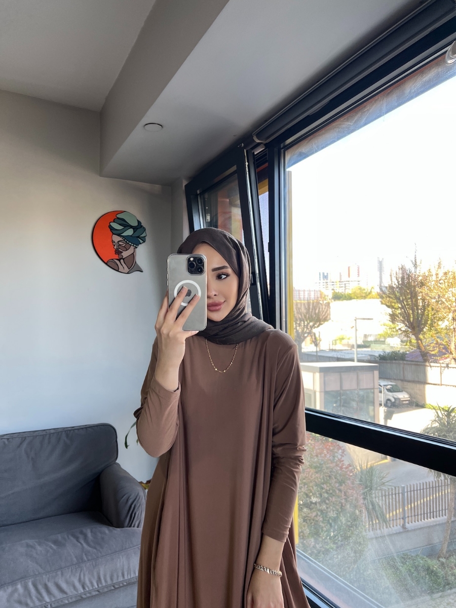Salaş Sandy Elbise - Tütün