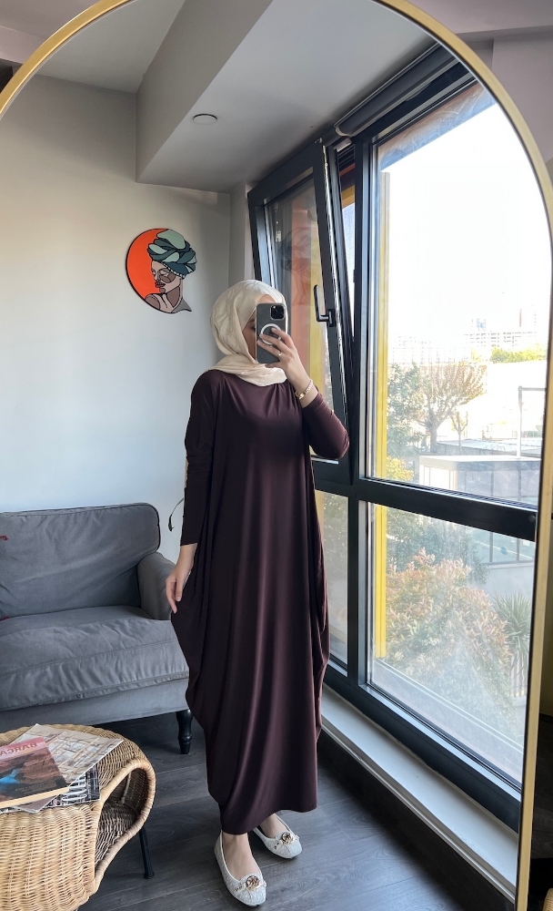 Salaş Sandy Elbise - Kahve