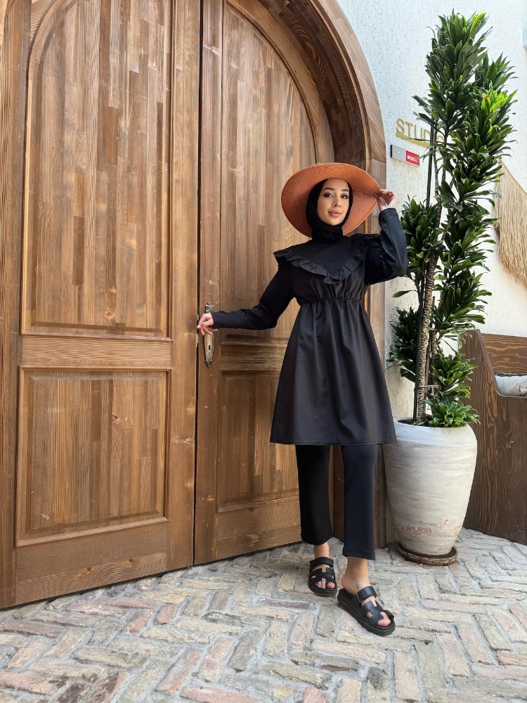 Lina Tesettür Mayo - Siyah